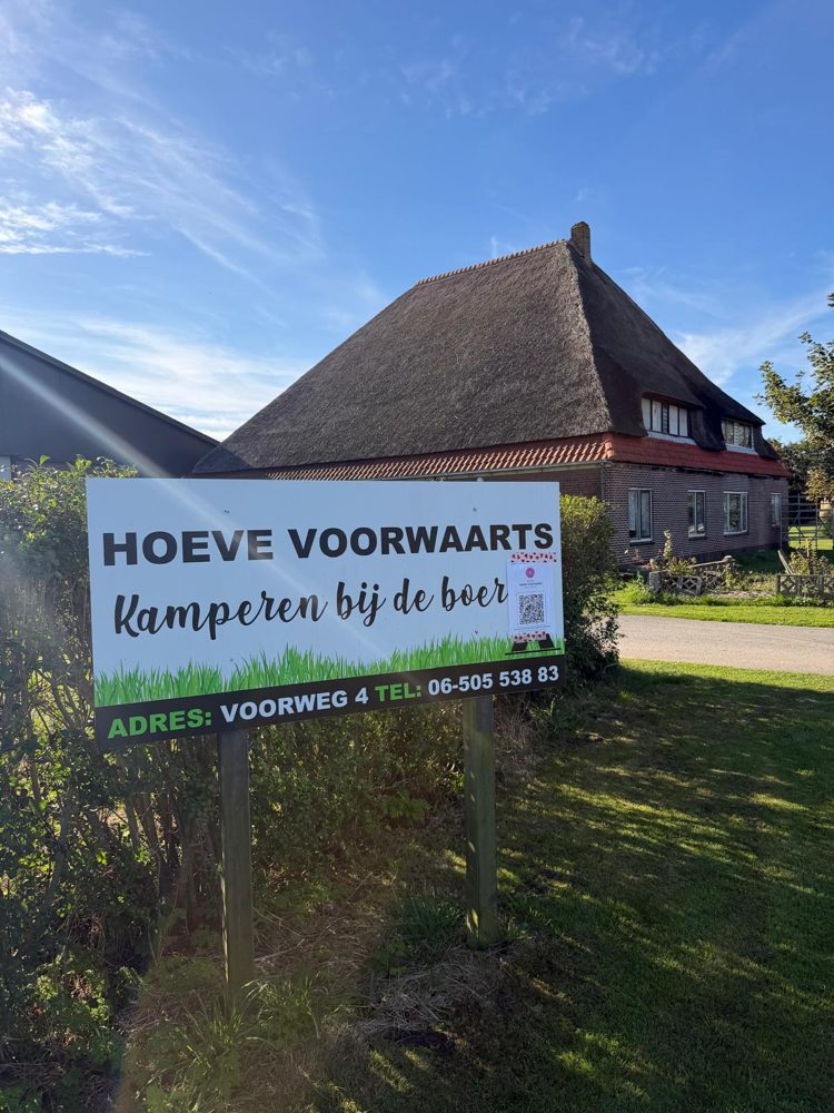 De plek waar het kaartje hing bij Hoeve Voorwaarts