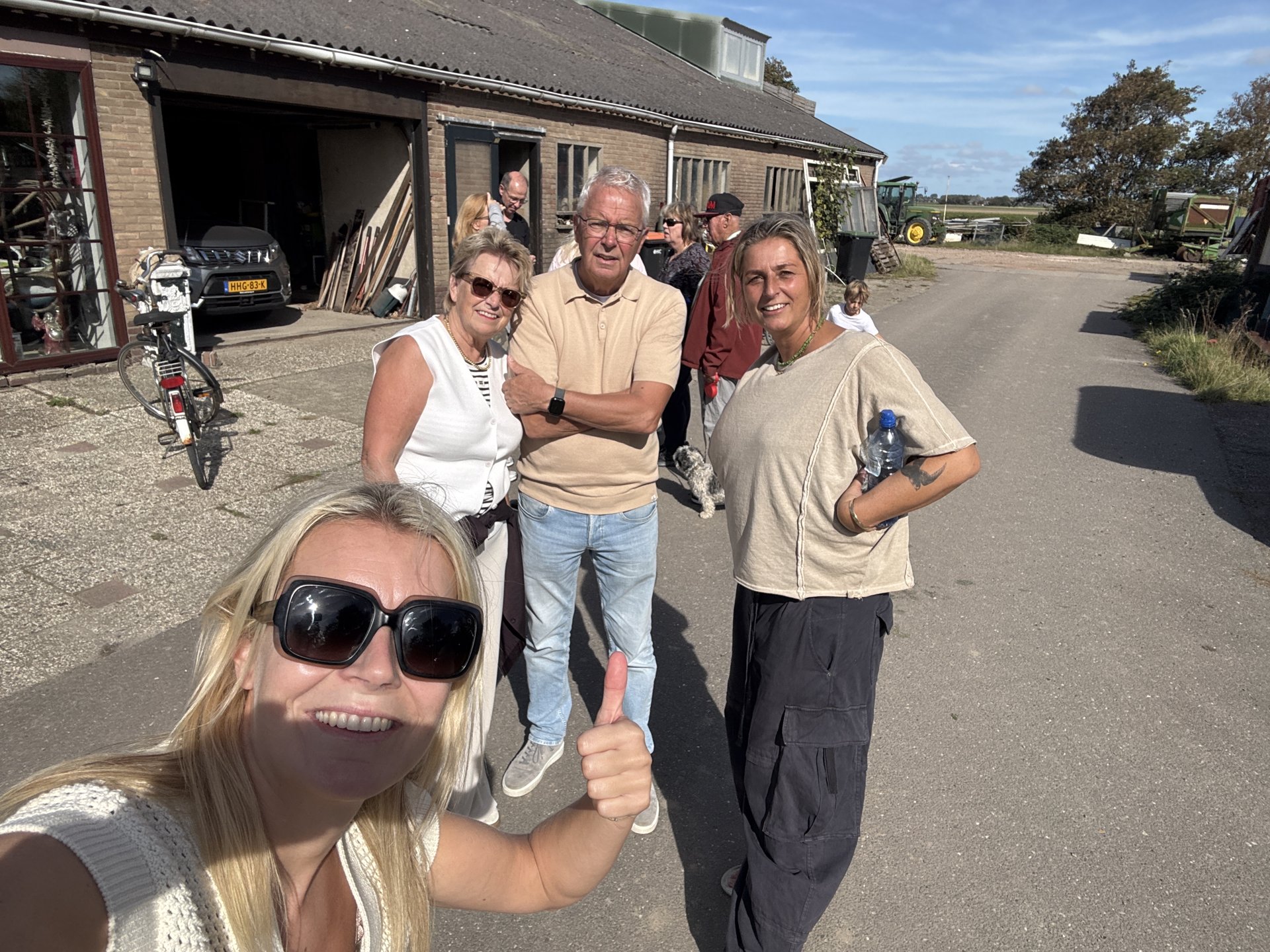 Selfie van team Winnend team bij Bij ome Sjaak